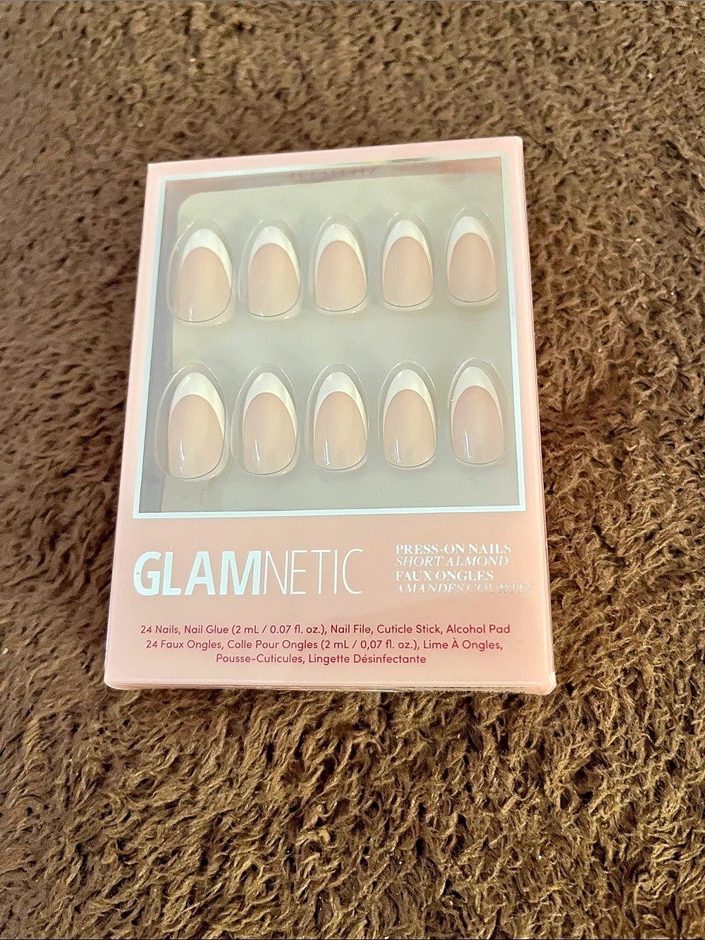 GLAMNETIC Mrs. Press-On Nails Pink & White NWT